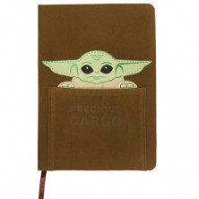 Imagen cuaderno de notas piel the mandalorian the child