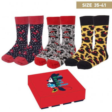 Imagen pack calcetines 3 piezas minnie mouse talla 35-41