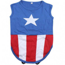 CAMISETA PERRO SINGLE JERSEY CAPITAN AMERICA MARVEL