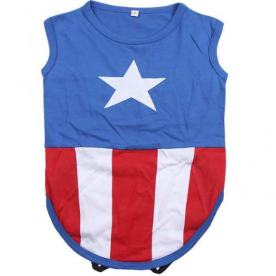 Imagen camiseta perro single jersey capitan america t.xxs