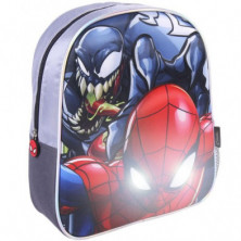 Imagen mochila infantil luces 3d spiderman marvel