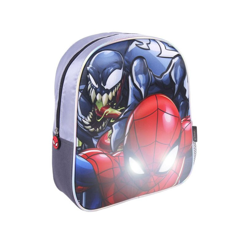 Imagen mochila infantil luces 3d spiderman marvel