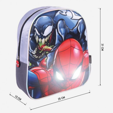 imagen 2 de mochila infantil luces 3d spiderman marvel