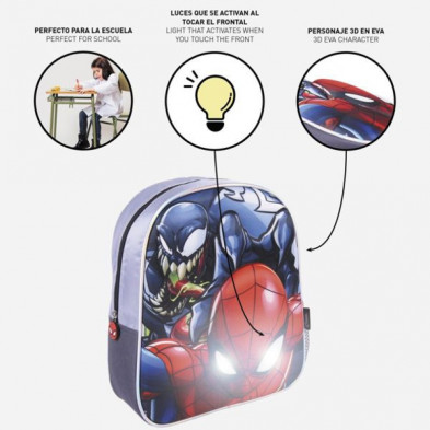 imagen 3 de mochila infantil luces 3d spiderman marvel