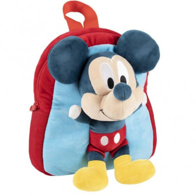 Imagen mochila guarderia con peluche mickey mouse disney
