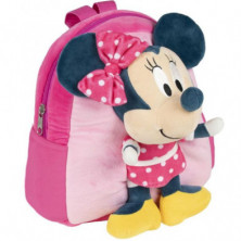 Imagen mochila guarderia con peluche minnie mouse disney