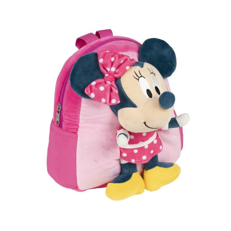 Imagen mochila guarderia con peluche minnie mouse disney