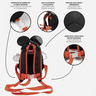 imagen 5 de mochila guarderia con arnés mickey mouse disney