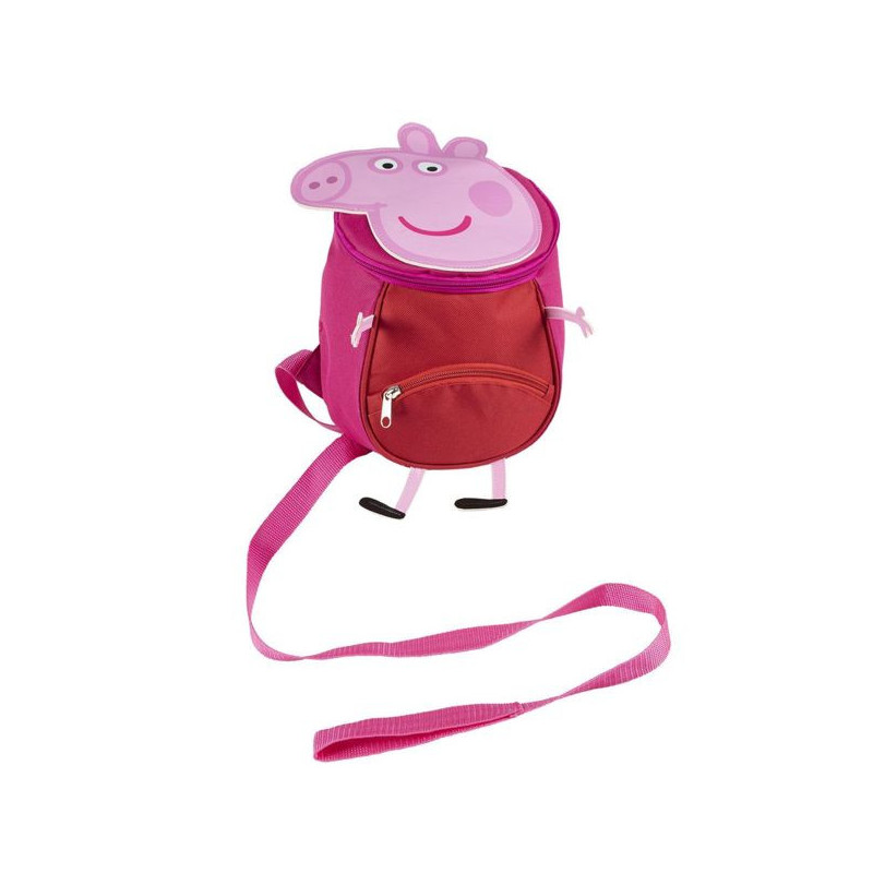 Imagen mochila guarderia con arnés peppa pig