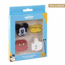 GOMA DE BORRAR MICKEY MOUSE PACK 4 UNIDADES