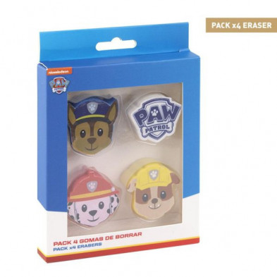 Imagen goma de borrar paw patrol pack 4 unidades