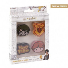 GOMA DE BORRAR HARRY POTTER PACK 4 UNIDADES