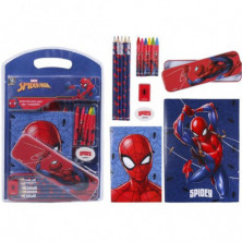 Imagen set de papelería escolar spiderman marvel