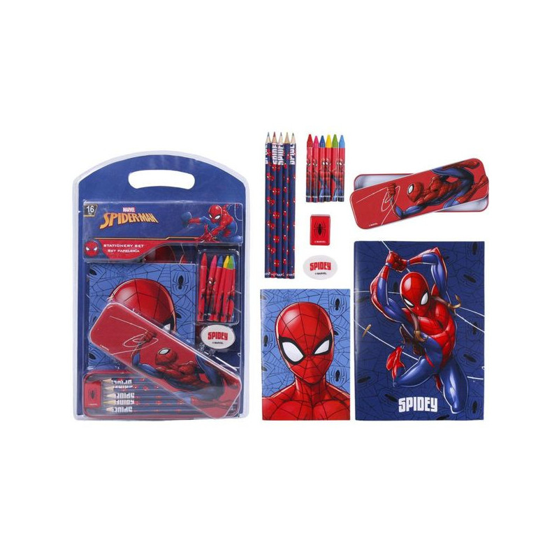 Imagen set de papelería escolar spiderman marvel