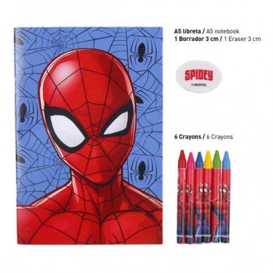 imagen 3 de set de papelería escolar spiderman marvel