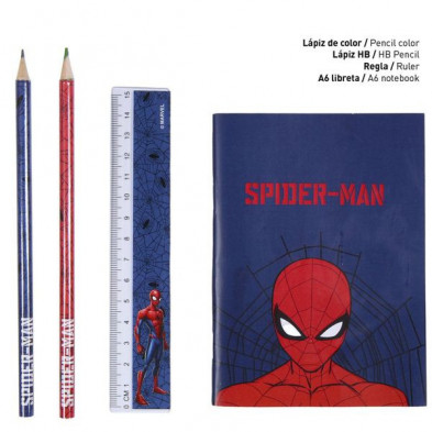 imagen 2 de set de papelería escolar spiderman marvel