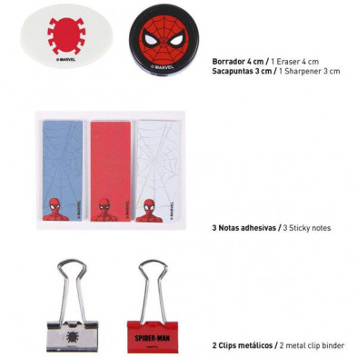 imagen 3 de set de papelería escolar spiderman marvel