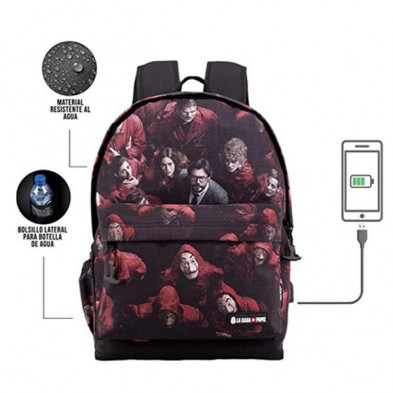 imagen 2 de mochila la casa de papel together 45x37x15cm