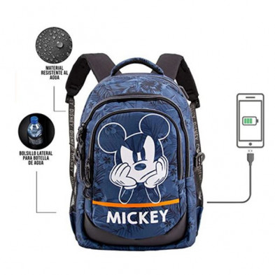 imagen 2 de mochila mickey mouse running azul 44x30x17cm