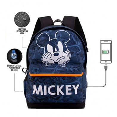 imagen 2 de mochila mickey mouse azul 45x37x15cm
