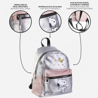 imagen 3 de mochila casual polipiel snoopy 27cm