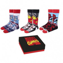 CALCETINES MARVEL 3 PIEZAS CAJA REGALO