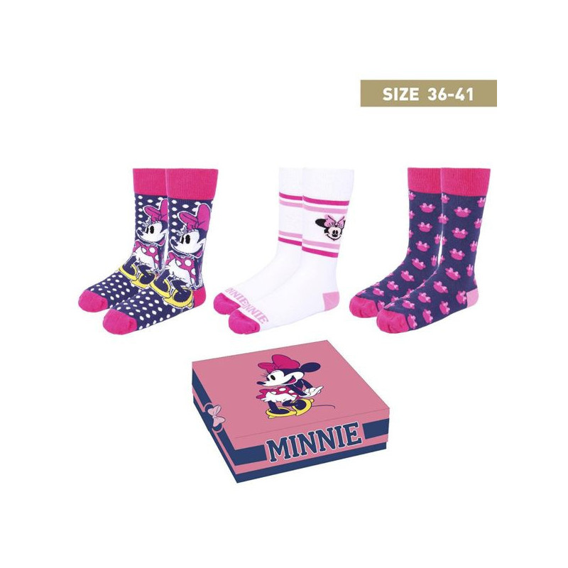 Imagen pack 3 piezas calcetines minnie mouse t. 36-41