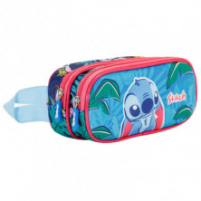 ESTUCHE DOBLE LILO Y STITCH LEAVES 22CM