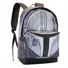 imagen 2 de mochila the mandalorian gris 30x43x18cm