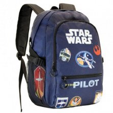 imagen 2 de mochila star wars negro fight 31x44x18cm