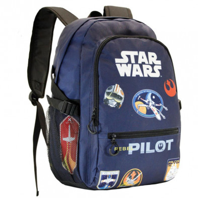 imagen 2 de mochila star wars negro fight 31x44x18cm