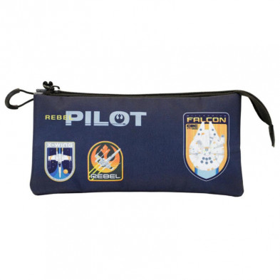 imagen 1 de estuche portatodo triple star wars pilot 23x11x7cm