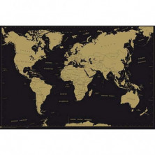 Imagen poster mapa mundo es politico metalizado deco