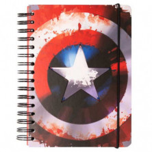 CUADERNO A5 BULLET CAPITAN AMERICA TAPA FORRADA