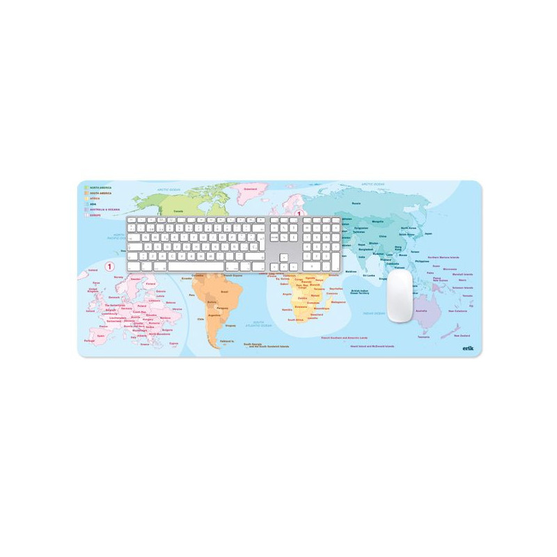 Imagen alfombrilla ratón xl mapa del mundo