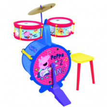 BATERÍA SENCILLA PEPPA PIG CON BANQUETA