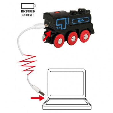 imagen 3 de locomotora recargable por cable usb brio