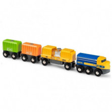 Imagen tren de mercancías de tres vagones brio
