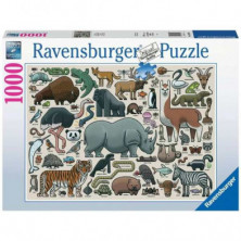 Imagen puzzle ravensburger animales salvajes 1000 piezas