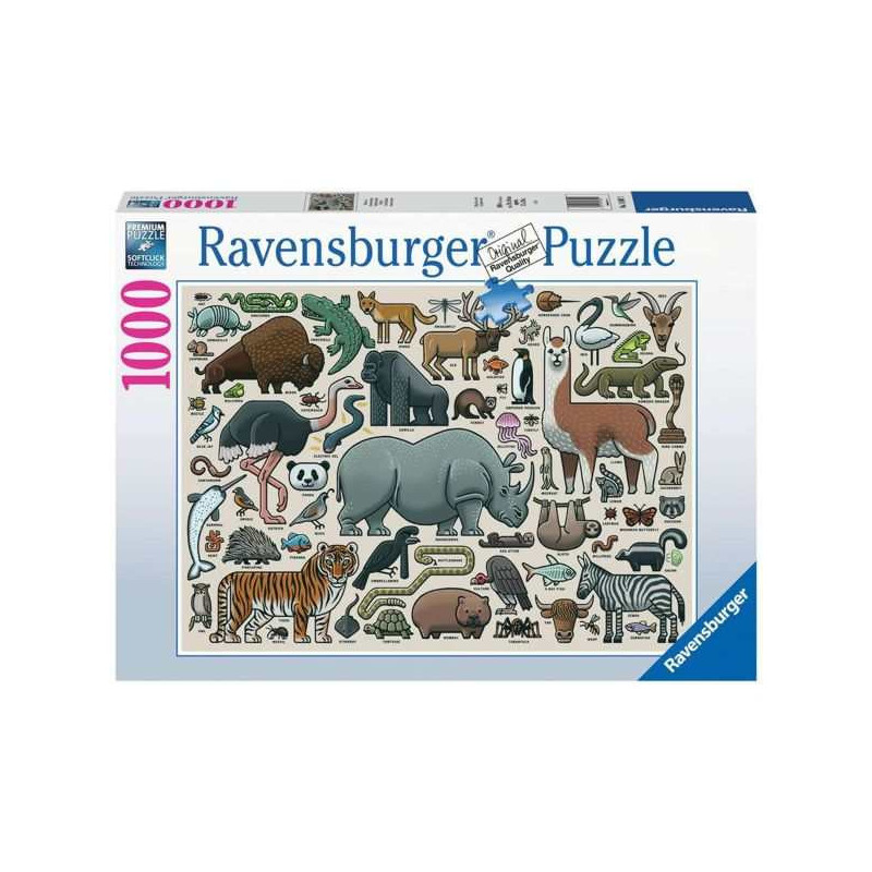 Imagen puzzle ravensburger animales salvajes 1000 piezas