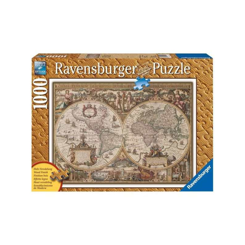 Imagen puzzle ravensburger mapamundo antiguo 1000 piezas