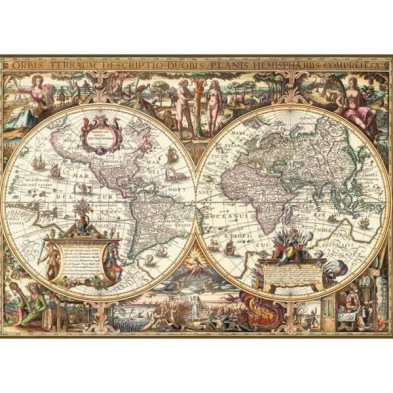 imagen 1 de puzzle ravensburger mapamundo antiguo 1000 piezas