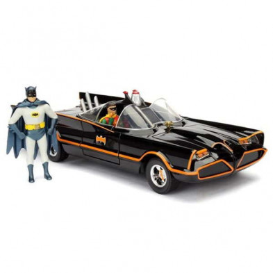Imagen batmóvil años 60 y figura batman 1/24