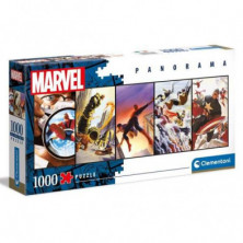 Imagen puzzle clementoni panorama marvel 1000 piezas