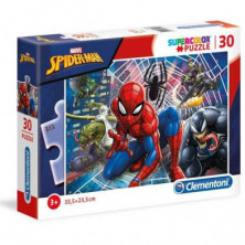 Imagen puzzle clementoni supercolor spiderman 30 piezas