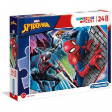 Imagen puzzle clementoni supercolor spiderman 24 piezas