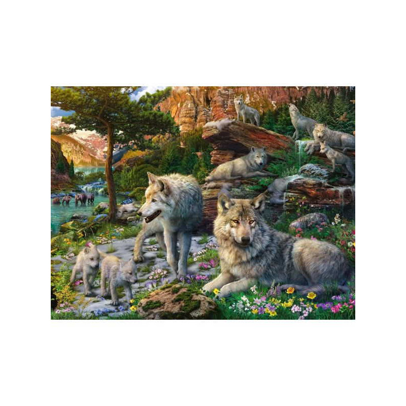 Puzzle Ravensburger Lobos en Primavera 1500 Piezas - Sumérgete en la ...