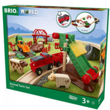 BRIO SET FERROVIARIO DE GRANJA CON GANADO