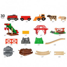 imagen 2 de brio set ferroviario de granja con ganado