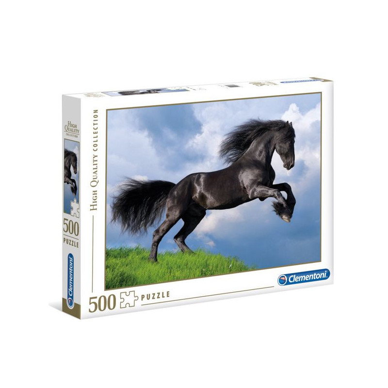 Imagen puzle black horse 500 piezas